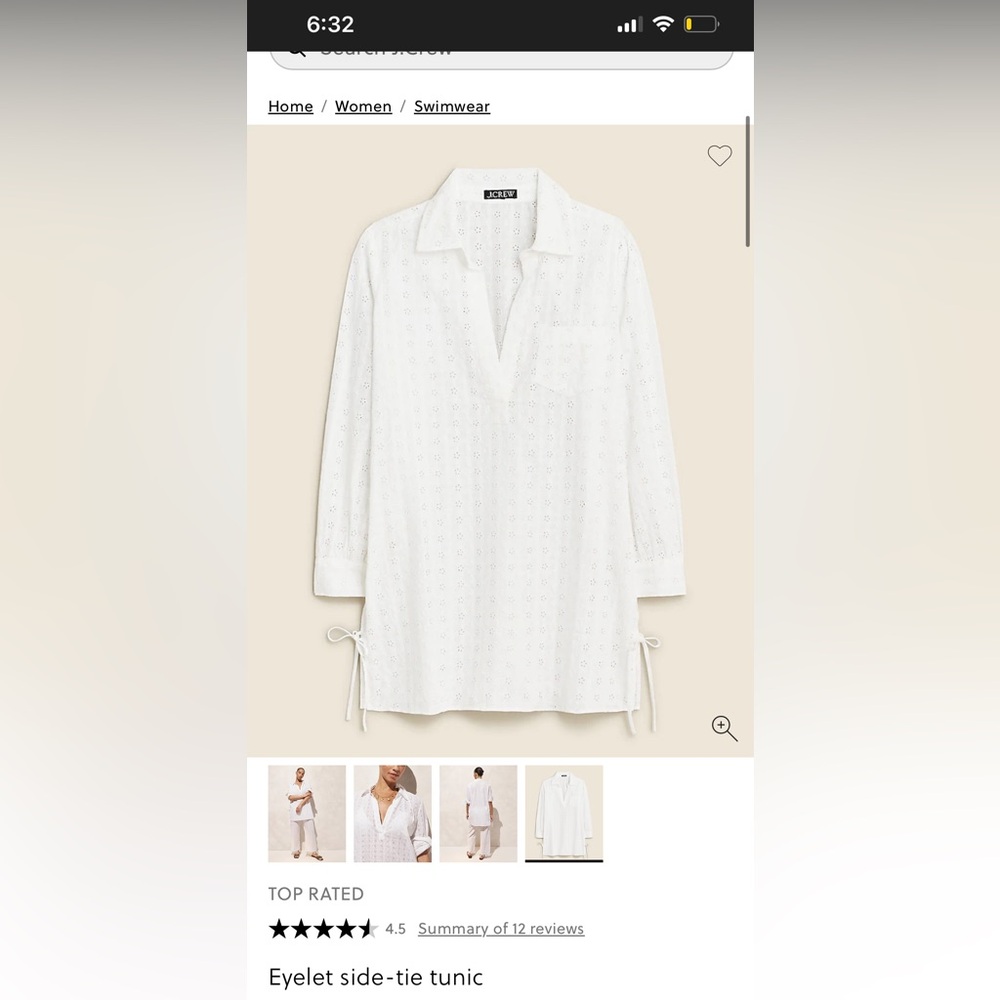 J.Crew Eyelet Side-Tie Tunic